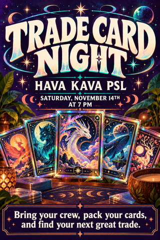 Trade Card Night flyer